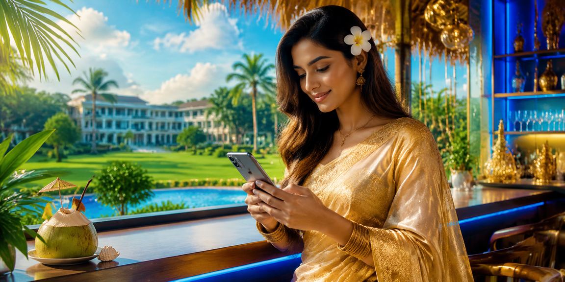 ময়মনসিংহে শাড়ি পরা নারী মোবাইল ক্যাসিনো জ্যাকপট গেম খেলছেন